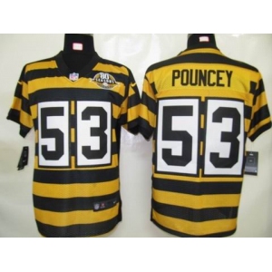 nike pittsburgh steelers #53 pouncey throwback yellow black(team 80 anniversary)