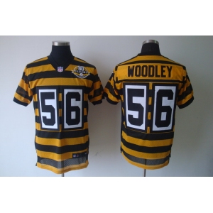 nike pittsburgh steelers #56 woodley throwback yellow black(team 80 anniversary)