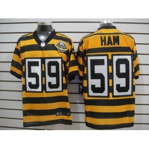 nike pittsburgh steelers #59 ham throwback yellow black(team 80 anniversary)