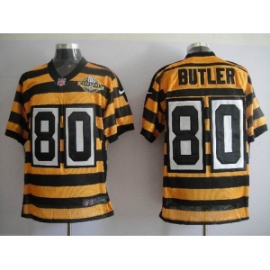 nike pittsburgh steelers #80 butler throwback yellow black(team 80 anniversary)