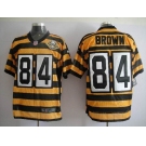 nike pittsburgh steelers #84 brown throwback yellow black(team 80 anniversary)