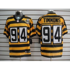 nike pittsburgh steelers #94 timmons throwback yellow black(team 80 anniversary)