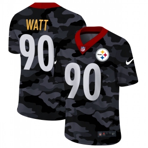 Men New Nike Pittsburgh Steelers #90 Watt 2020 Nike Camo Salute to Service Limited Jersey