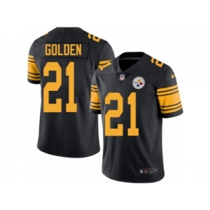 Men Nike Pittsburgh Steelers #21 Robert Golden Black Color Rush Limited Jersey