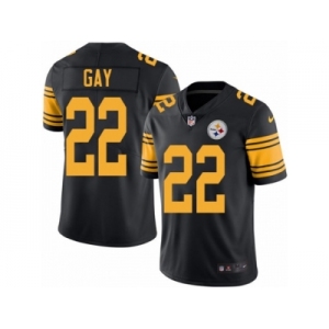 Men Nike Pittsburgh Steelers #22 William Gay Black Color Rush Limited Jersey