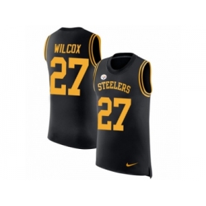 Men Nike Pittsburgh Steelers #27 J.J. Wilcox Black Rush Player Name & Number Tank Top NFL Jersey