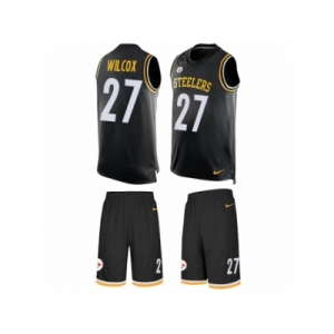 Men Nike Pittsburgh Steelers #27 J.J. Wilcox Limited Black Tank Top Suit NFL Jersey