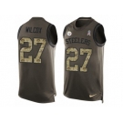 Men Nike Pittsburgh Steelers #27 J.J. Wilcox Limited Green Salute to Service Tank Top NFL Jersey