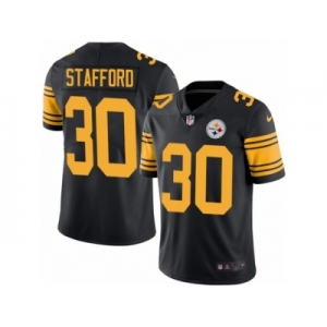 Men Nike Pittsburgh Steelers #30 Daimion Stafford Limited Black Rush Vapor Untouchable NFL Jersey