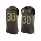 Men Nike Pittsburgh Steelers #30 Daimion Stafford Limited Green Salute to Service Tank Top NFL Jersey