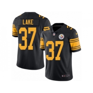 Men Nike Pittsburgh Steelers #37 Carnell Lake Black Color Rush Limited Jersey