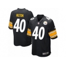 Men Nike Pittsburgh Steelers #40 Mike Hilton Game Black Team Color NFL Jersey