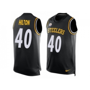 Men Nike Pittsburgh Steelers #40 Mike Hilton Limited Black Player Name & Number Tank Top NFL Jersey