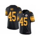 Men Nike Pittsburgh Steelers #45 Roosevelt Nix Black Color Rush Limited Jersey