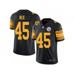 Men Nike Pittsburgh Steelers #45 Roosevelt Nix Black Color Rush Limited Jersey