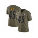 Men Nike Pittsburgh Steelers #45 Roosevelt Nix Limited Olive 2017 Salute to Service NFL Jersey