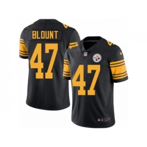 Men Nike Pittsburgh Steelers #47 Mel Blount Black Color Rush Limited Jersey