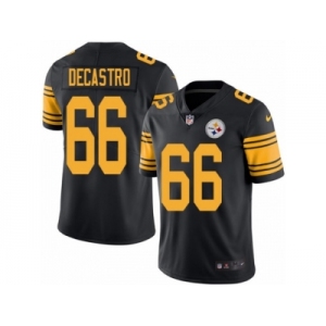 Men Nike Pittsburgh Steelers #66 David DeCastro Black Color Rush Limited Jersey