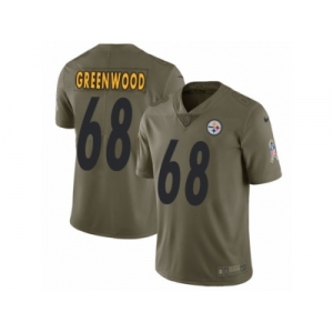 Men Nike Pittsburgh Steelers #68 L.C. Greenwood Limited Olive 2017 Salute to Service NFL Jersey