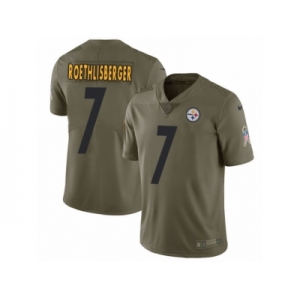 Men Nike Pittsburgh Steelers #7 Ben Roethlisberger Limited Olive 2017 Salute to Service NFL Jersey