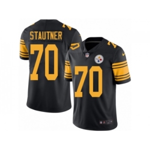 Men Nike Pittsburgh Steelers #70 Ernie Stautner Black Color Rush Limited Jersey