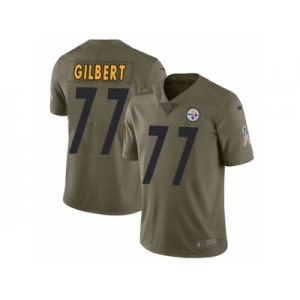 Men Nike Pittsburgh Steelers #77 Marcus Gilbert Limited Olive 2017 Salute to Service NFL Jersey