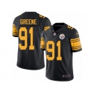 Men Nike Pittsburgh Steelers #91 Kevin Greene Black Color Rush Limited Jersey