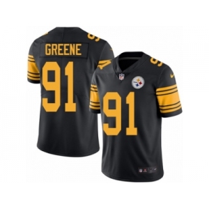 Men Nike Pittsburgh Steelers #91 Kevin Greene Black Color Rush Limited Jersey