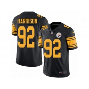 Men Nike Pittsburgh Steelers #92 James Harrison Black Color Rush Limited Jersey