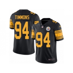 Men Nike Pittsburgh Steelers #94 Lawrence Timmons Black Color Rush Limited Jersey