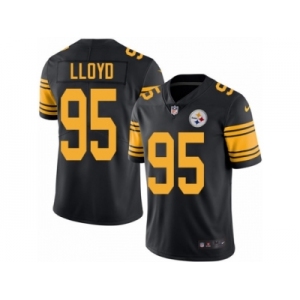 Men Nike Pittsburgh Steelers #95 Greg Lloyd Black Color Rush Limited Jersey