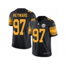 Men Nike Pittsburgh Steelers #97 Cameron Heyward Black Color Rush Limited Jersey