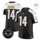 Men Pittsburgh Steelers #14 George Pickens Black F U S E DMR 2024 Patch Untouchable Limited Stitched Football Jersey