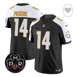 Men Pittsburgh Steelers #14 George Pickens Black F U S E DMR 2024 Patch Untouchable Limited Stitched Football Jersey