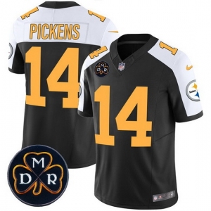 Men Pittsburgh Steelers #14 George Pickens Black F U S E DMR Patch Untouchable Limited Stitched Football Jersey