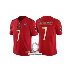 Men Pittsburgh Steelers #7 Ben Roethlisberger AFC 2017 Pro Bowl Red Gold Limited Jersey