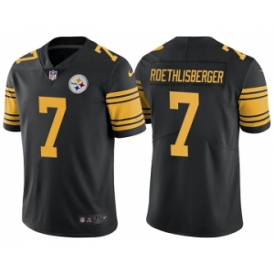 Men Pittsburgh Steelers #7 Ben Roethlisberger Black Color Rush Limited Jersey