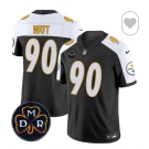 Men Pittsburgh Steelers #90 T J Watt Black F U S E DMR Patch 2024 Untouchable Limited Stitched Football Jersey