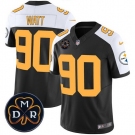 Men Pittsburgh Steelers #90 T J Watt Black F U S E DMR Patch Untouchable Limited Stitched Football Jersey