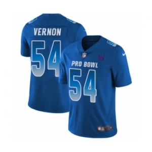 Men's New York Giants #54 Olivier Vernon Limited Royal Blue NFC 2019 Pro Bowl Football Jersey