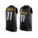 Men's Nike Pittsburgh Steelers #11 Justin Hunter Limited Black Player Name & Number Tank Top NFL Jersey