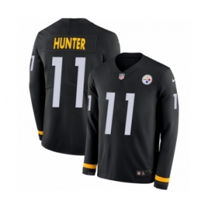 Men's Nike Pittsburgh Steelers #11 Justin Hunter Limited Black Therma Long Sleeve NFL Jersey