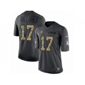 Men's Nike Pittsburgh Steelers #17 Joe Gilliam Limited Black 2016 Salute to Service NFL Jersey