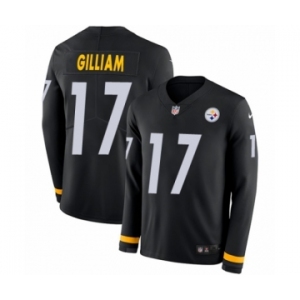 Men's Nike Pittsburgh Steelers #17 Joe Gilliam Limited Black Therma Long Sleeve NFL Jersey