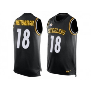 Men's Nike Pittsburgh Steelers #18 Zach Mettenberger Limited Black Player Name & Number Tank Top NFL Jersey