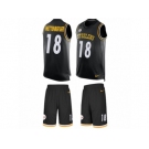 Men's Nike Pittsburgh Steelers #18 Zach Mettenberger Limited Black Tank Top Suit NFL Jersey