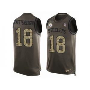 Men's Nike Pittsburgh Steelers #18 Zach Mettenberger Limited Green Salute to Service Tank Top NFL Jersey