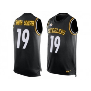 Men's Nike Pittsburgh Steelers #19 JuJu Smith-Schuster Limited Black Player Name & Number Tank Top NFL Jersey