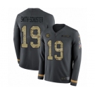 Men's Nike Pittsburgh Steelers #19 JuJu Smith-Schuster Limited Black Salute to Service Therma Long Sleeve NFL Jersey