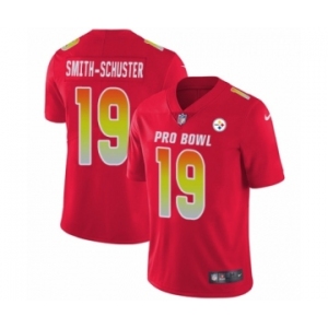 Men's Nike Pittsburgh Steelers #19 JuJu Smith-Schuster Limited Red AFC 2019 Pro Bowl NFL Jersey